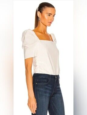 Frame Betty Silk Top Ivory Size Medium